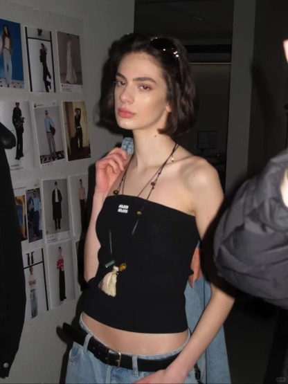 MIU25SS Monogrammed Jacquard Knit Sheath Tank Top