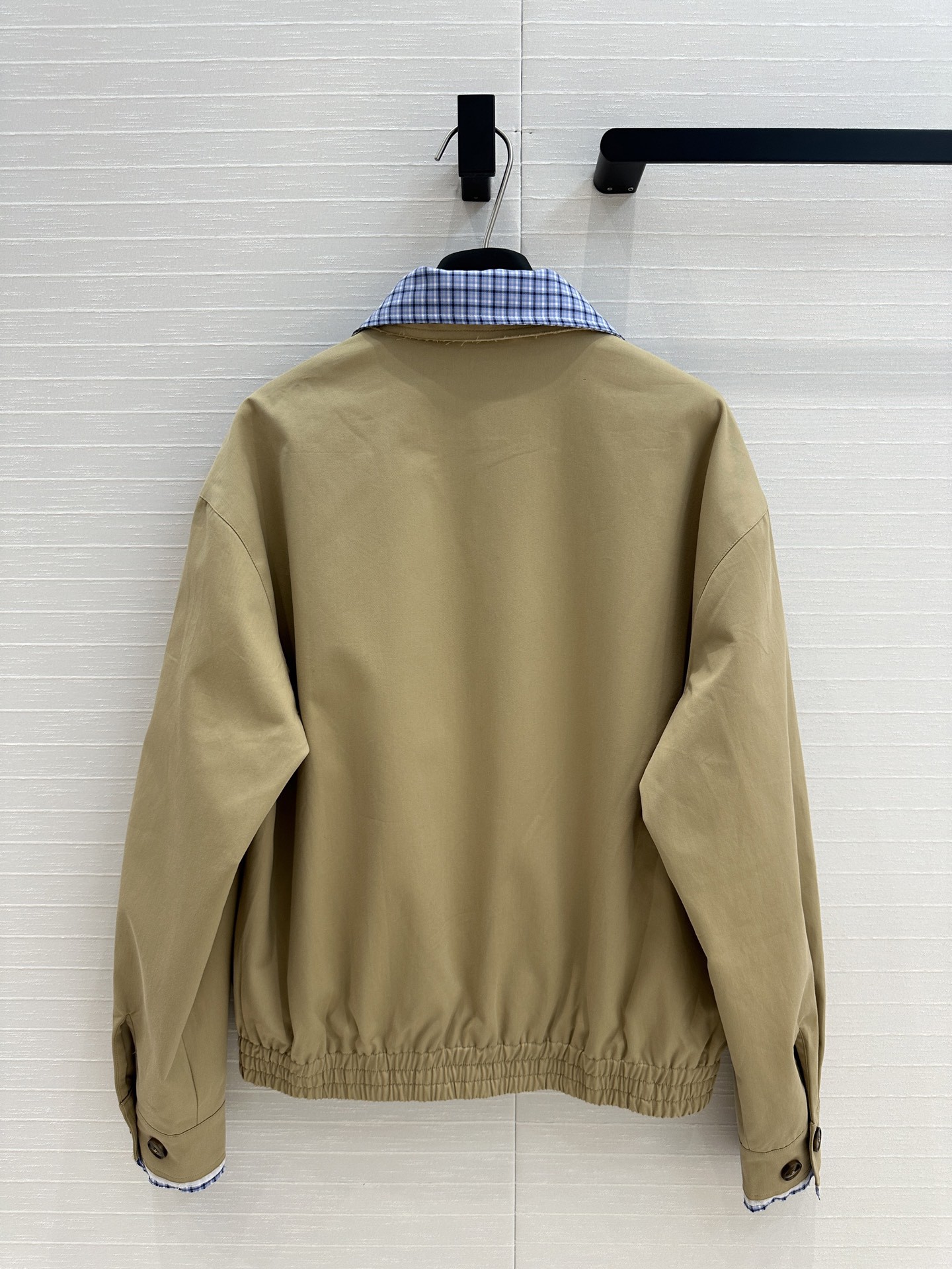 MIU new blue plaid collar curry jacket coat