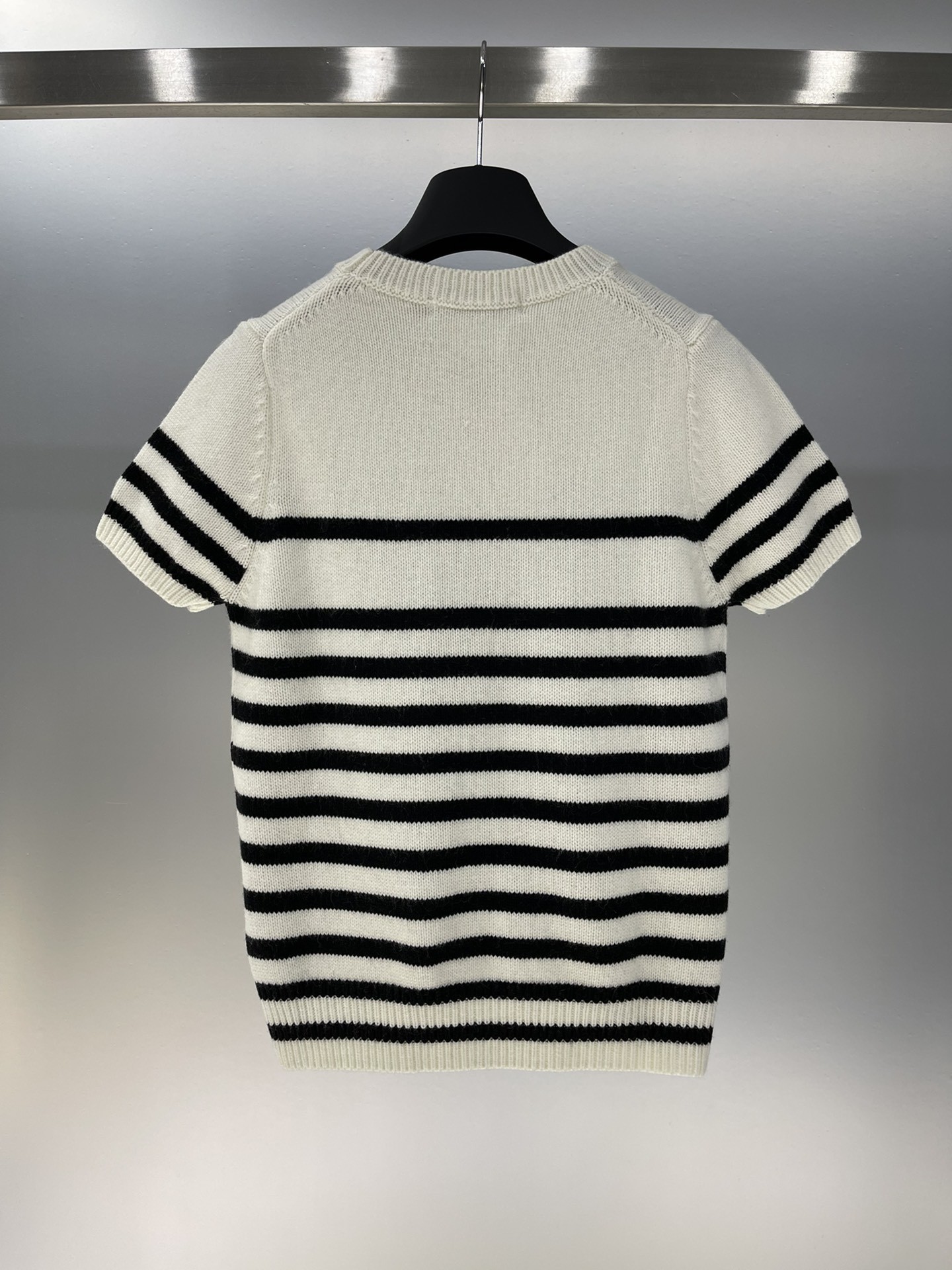 DOR Jacquard Pentagram Striped Knit Short Sleeve