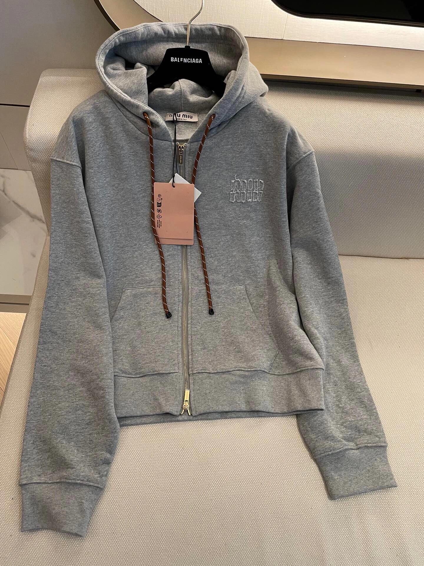Miu Gray Sweatshirt Jacket