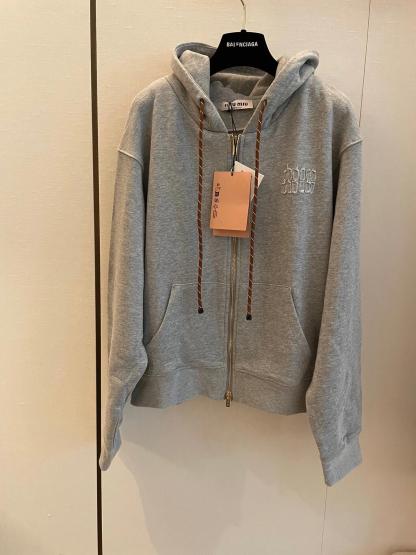 Miu Gray Sweatshirt Jacket