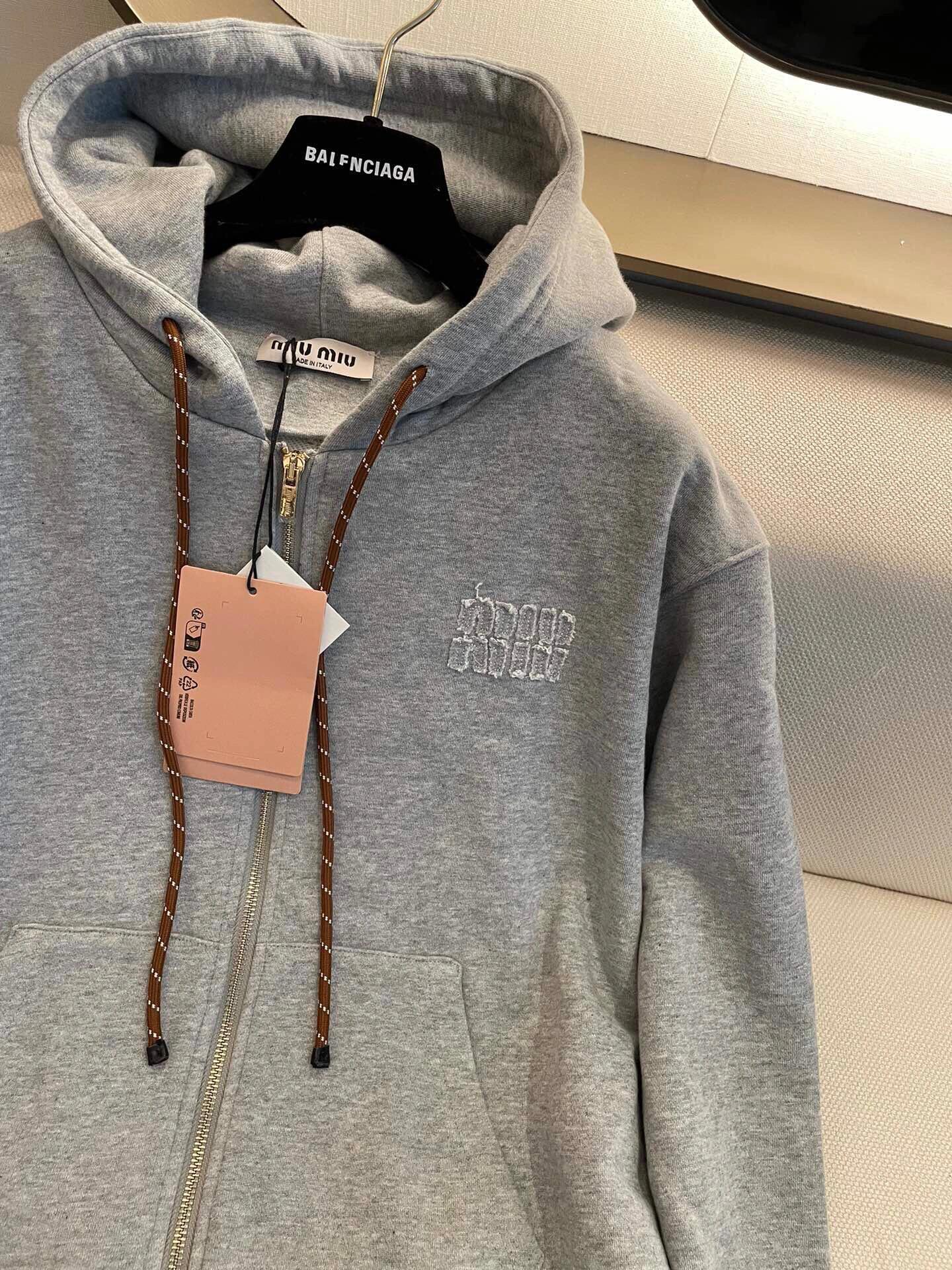 Miu Gray Sweatshirt Jacket