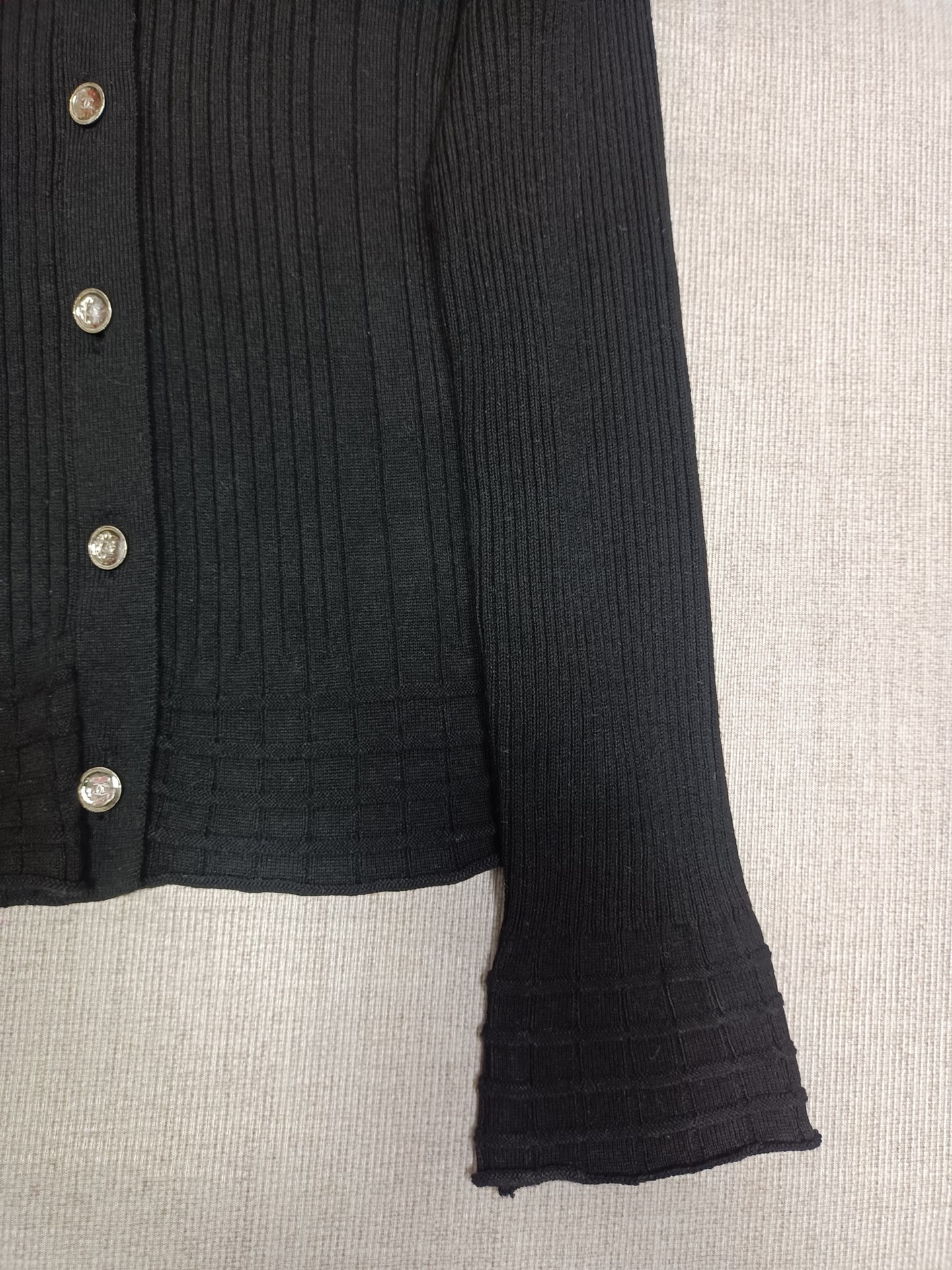 CHANE25SS Slim Fit Knitted Cotton Cardigan