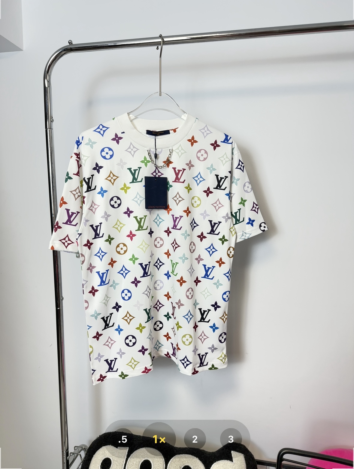 Louis Vuit25SS Tri-colour Chain Simple Design Short Sleeve