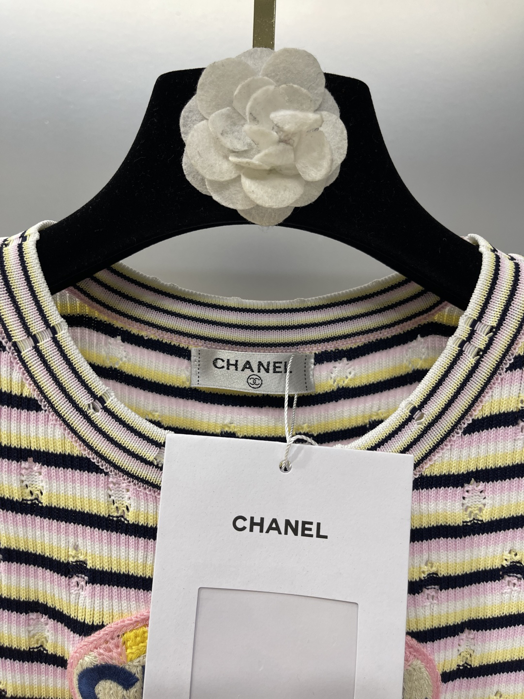 CHANE25SS colour-blocked striped jersey dress