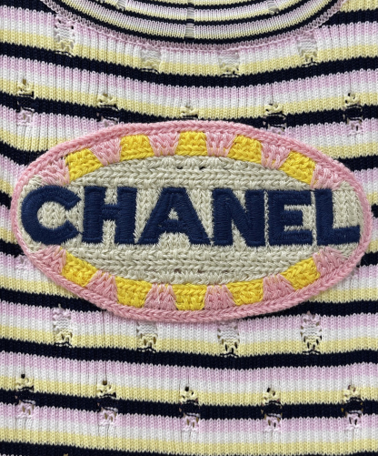 CHANE25SS colour-blocked striped jersey dress