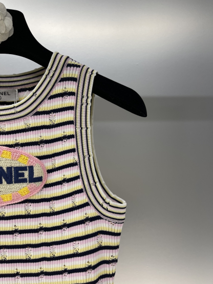 CHANE25SS colour-blocked striped jersey dress