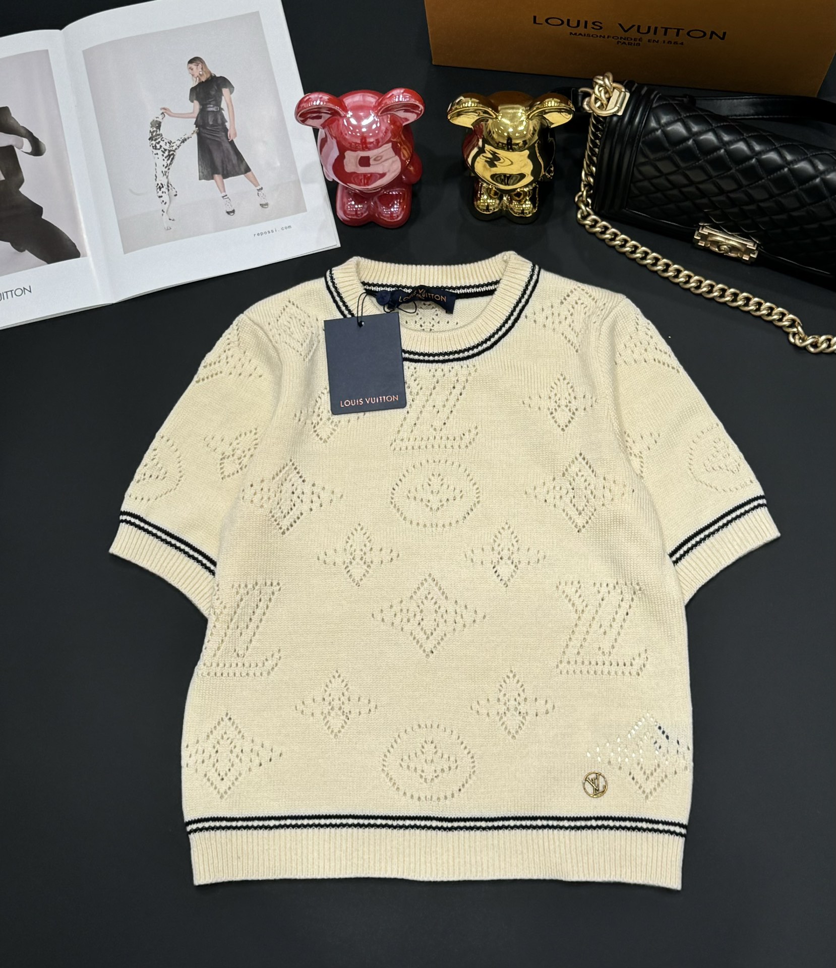 Louis vuit25SS round neck knit short sleeve