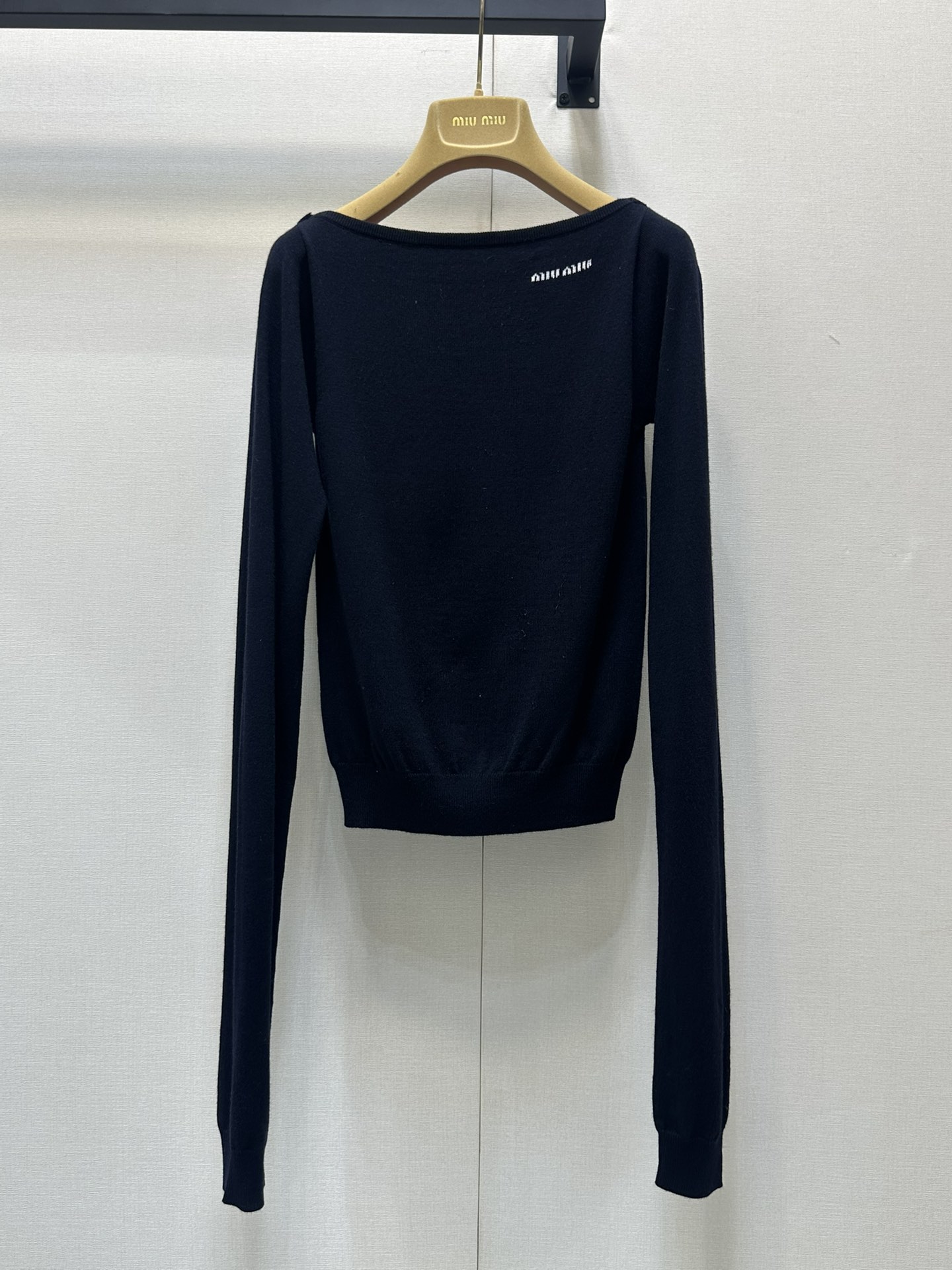 MIU25SS Cashmere One Shoulder Long Sleeve Top
