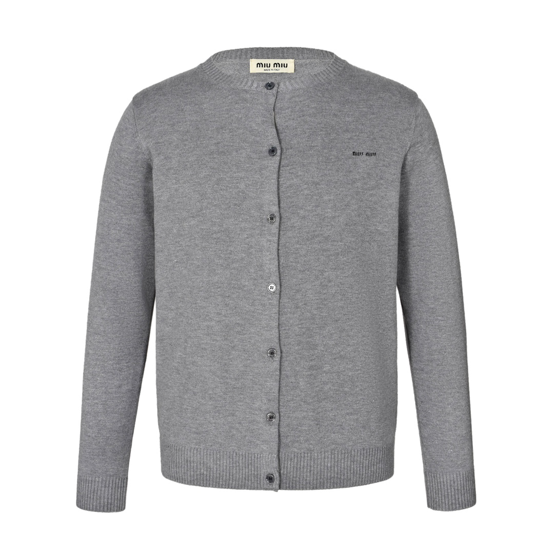 MIU Monogrammed Cashmere Cardigan