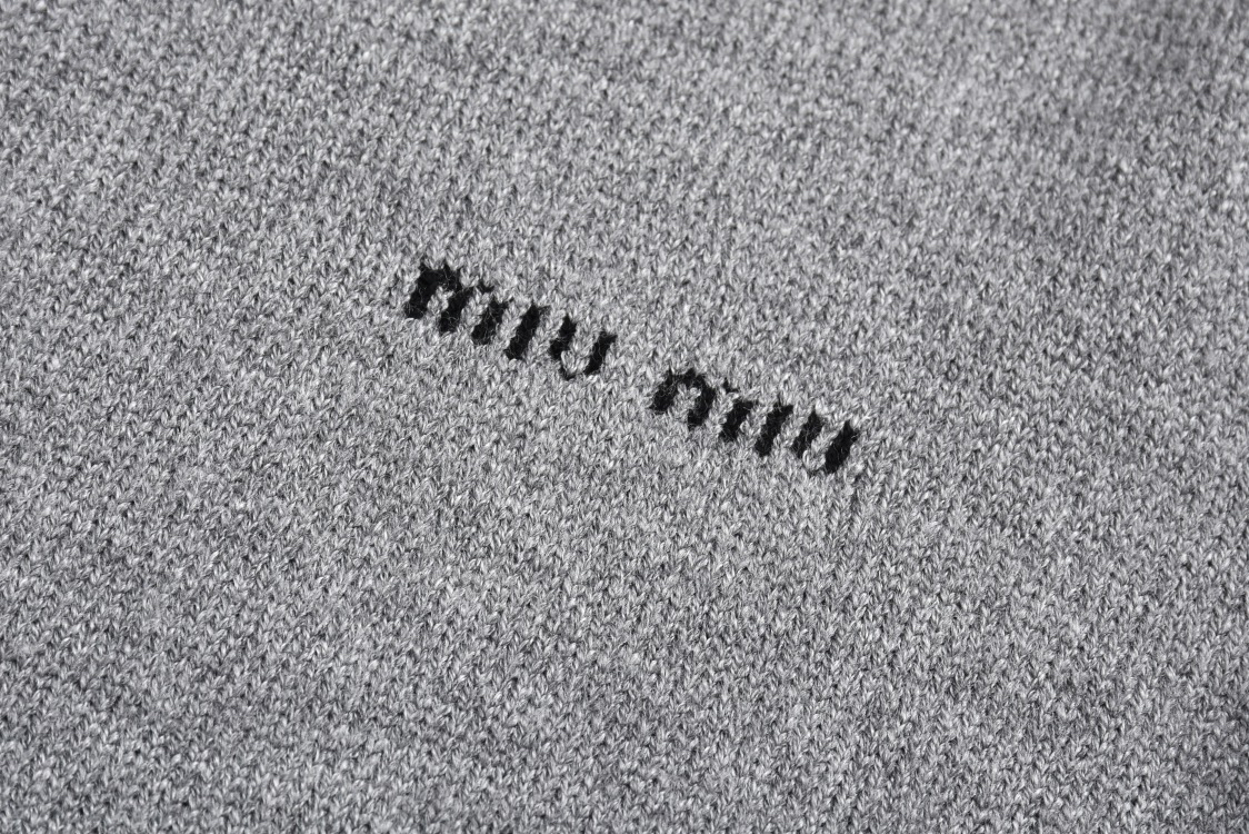 MIU Monogrammed Cashmere Cardigan