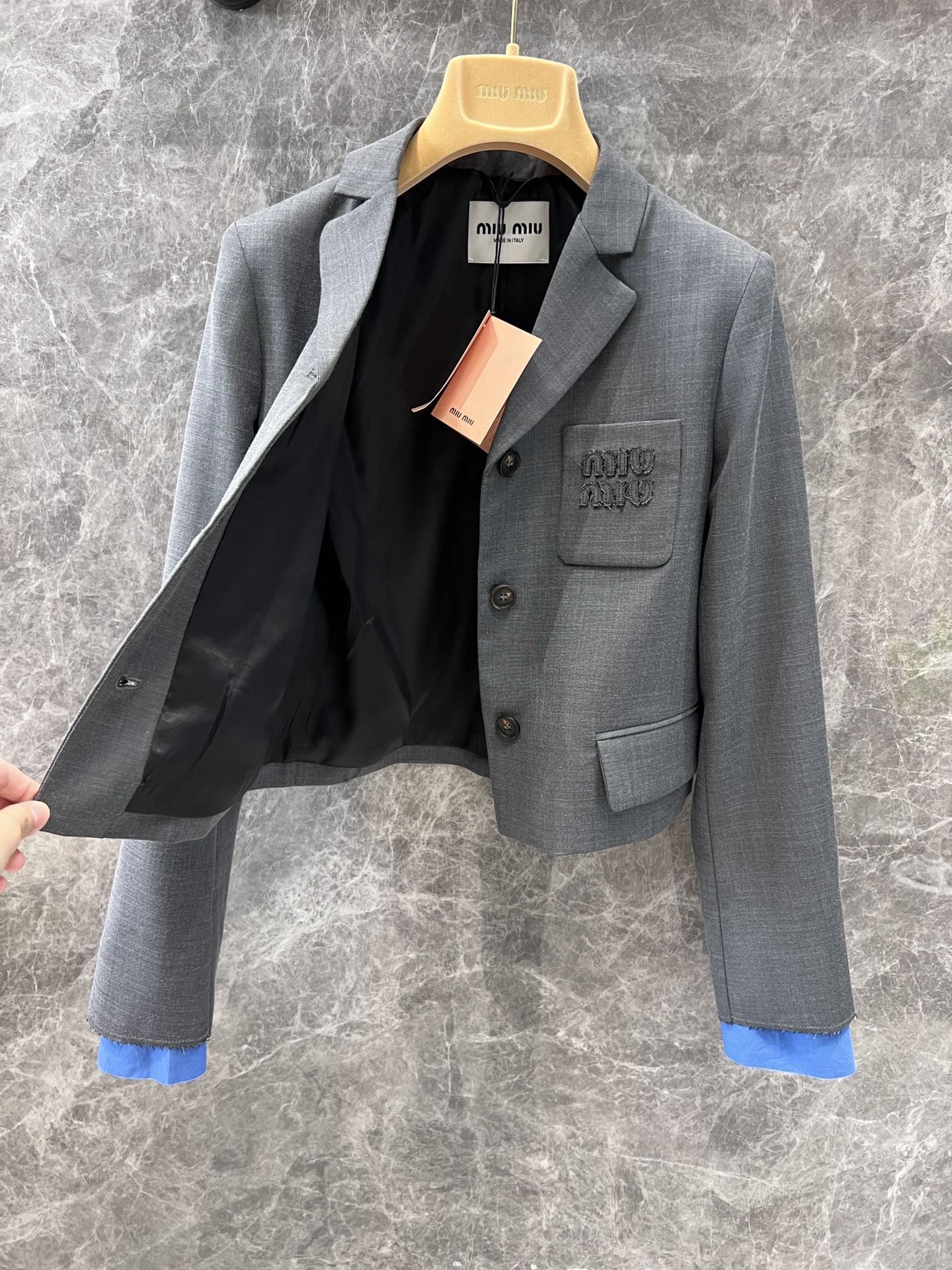 MIU blazer with blue trim