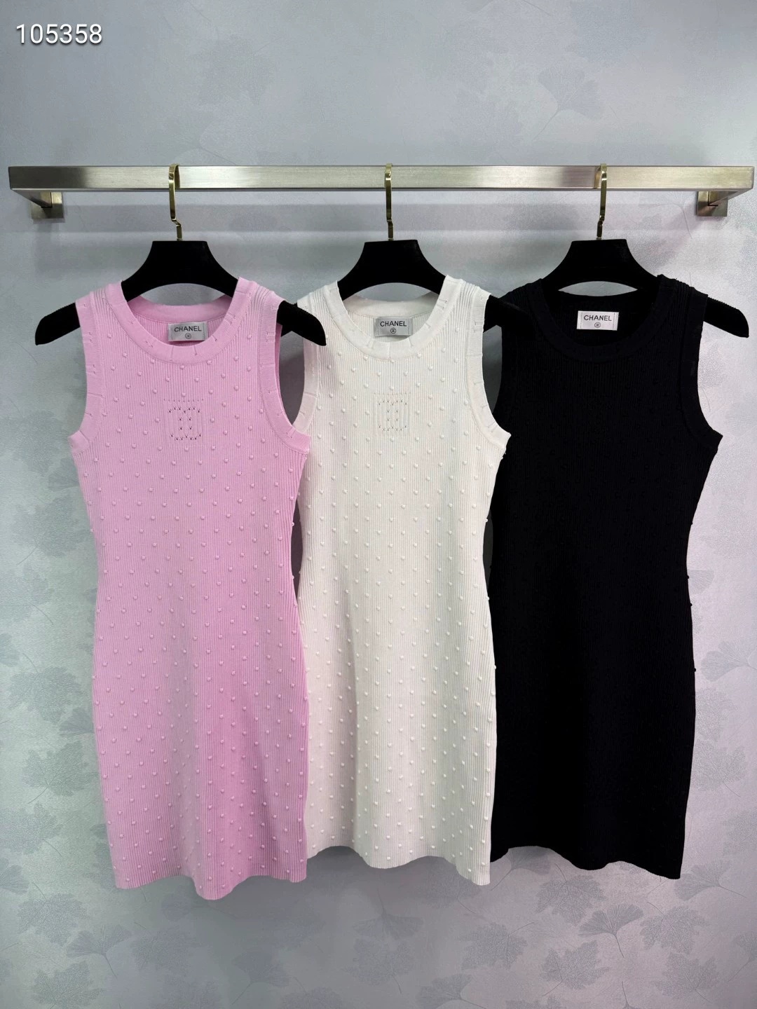 CHNEL Double C Cutout Polka Dot Dress