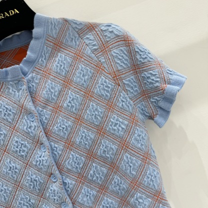 P Lattice Trimmed Knit Top