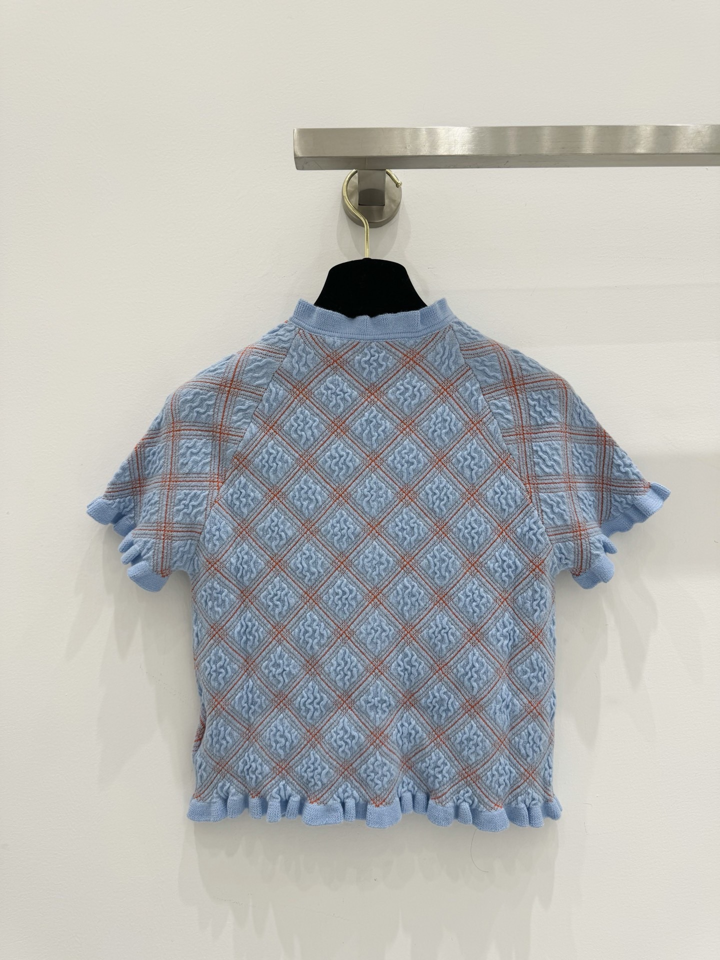 P Lattice Trimmed Knit Top