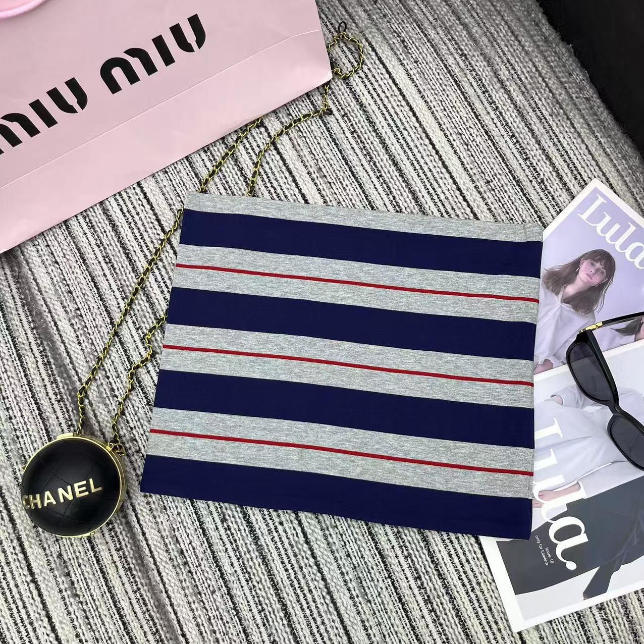 Miu Striped Sheath Top