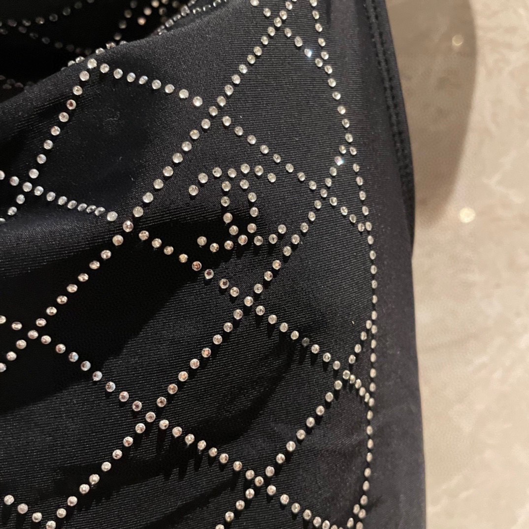 Chnel Rhinestone One-piece Swimsuit