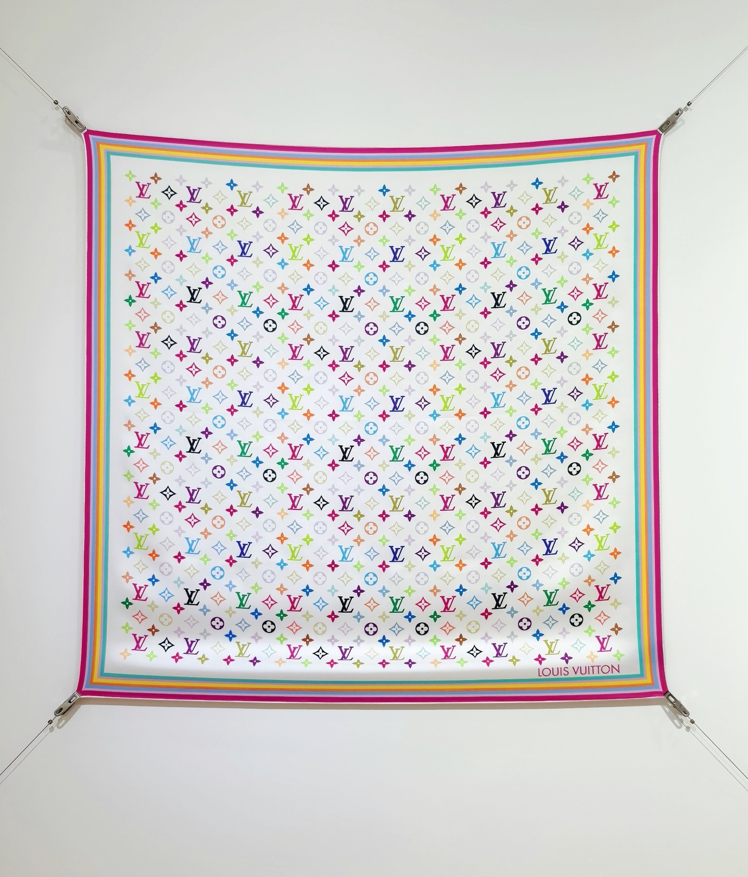 Louis Vuit Reversible 90x90cm Twill Silk Square Scarf