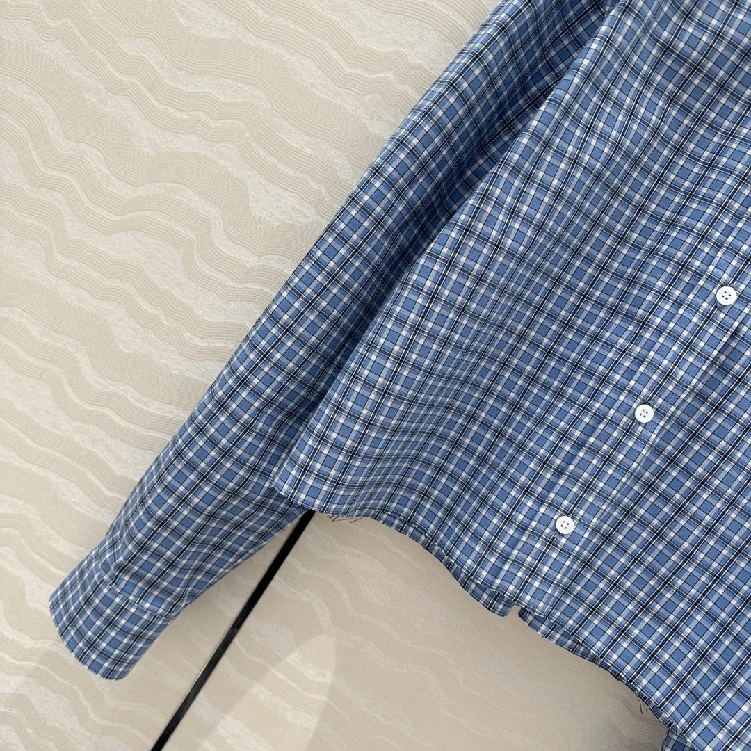 MIU Light Blue Plaid Shirt