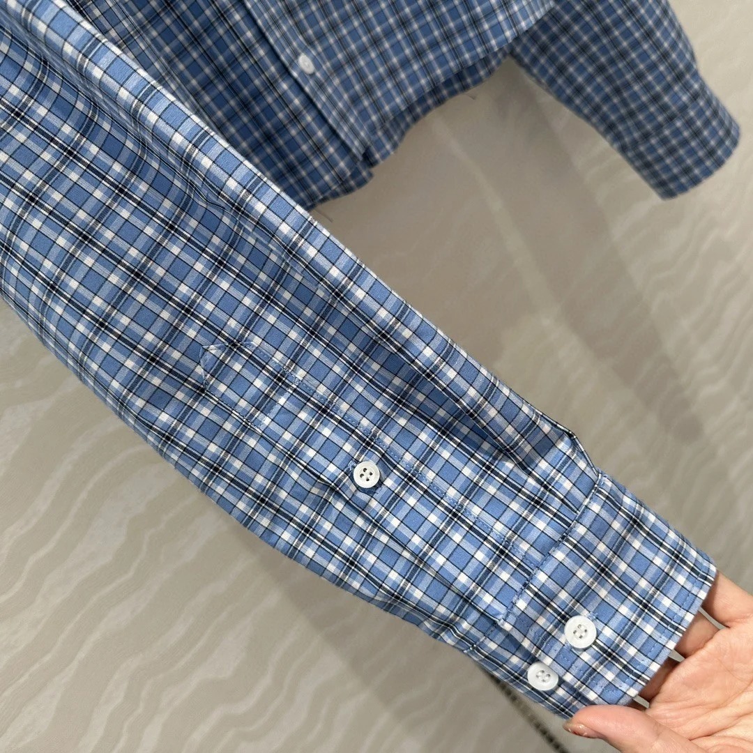 MIU Light Blue Plaid Shirt