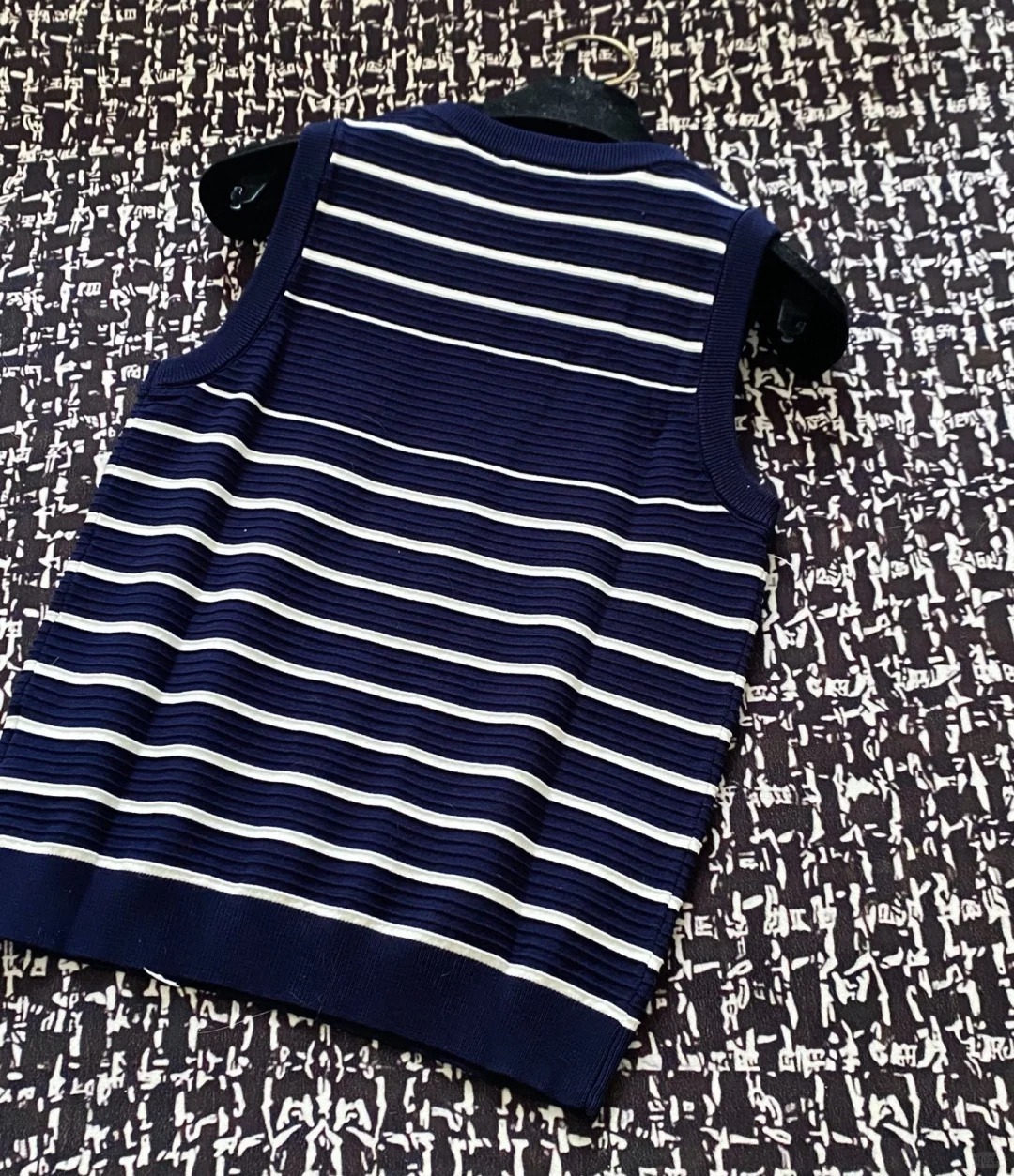 DIO25SS Vest Striped Knit