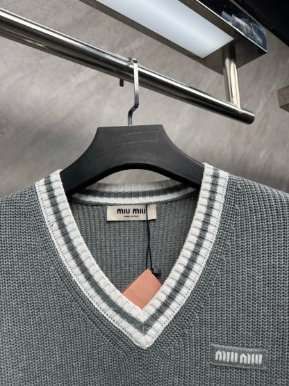 MIU25SS Grey Collegiate Sweater