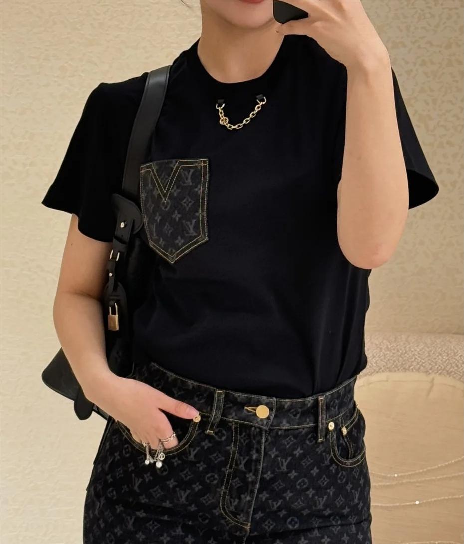 Louis Vuit25SS Jacquard Pocket T-Shirt