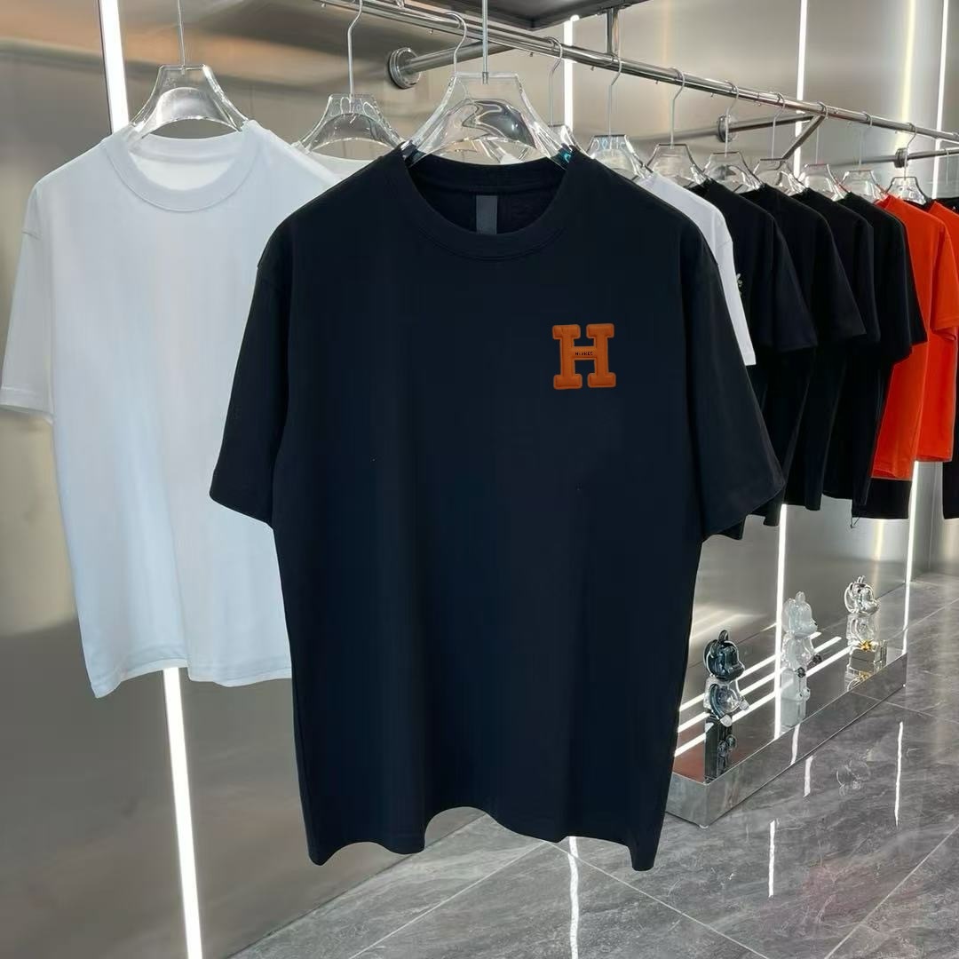 AM Small H leather label short sleeved T-shirt