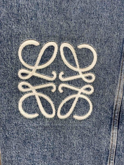 LOE Embroidered Logo Wide Leg Pants