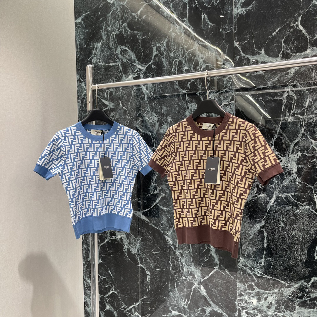 FEND25SS Jacquard Knit Short Sleeve