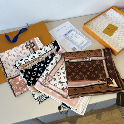Louis Vuit 90x90cm Twill Silk Square Scarf