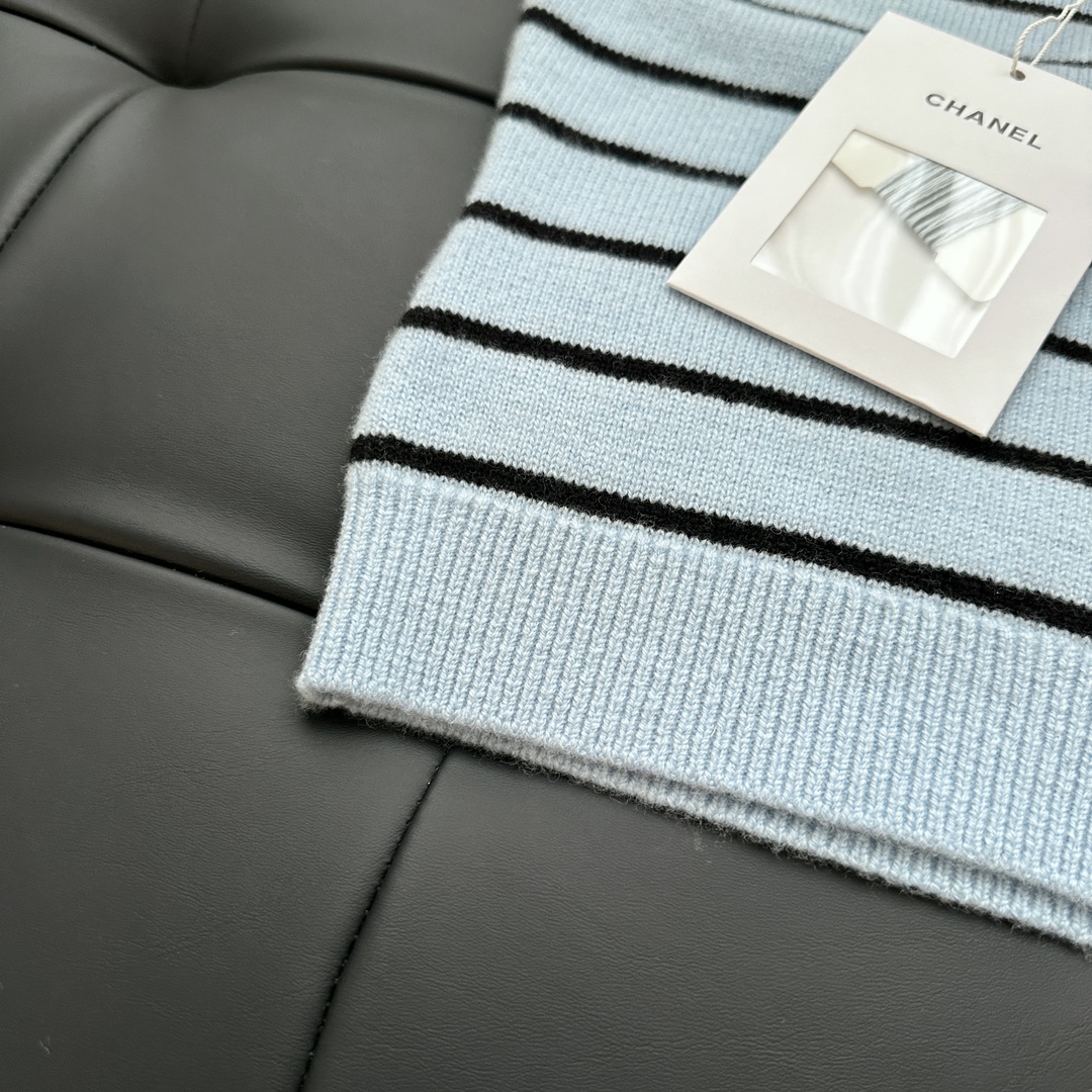 CHANE Blue and Black Striped Camisole Tank Top