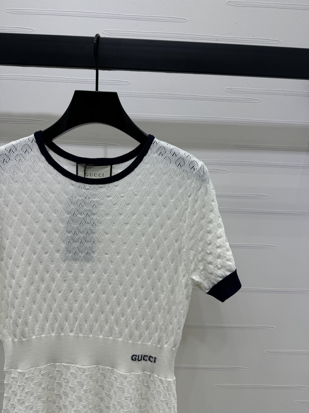 GUCC25SS round neck short sleeve knit dress