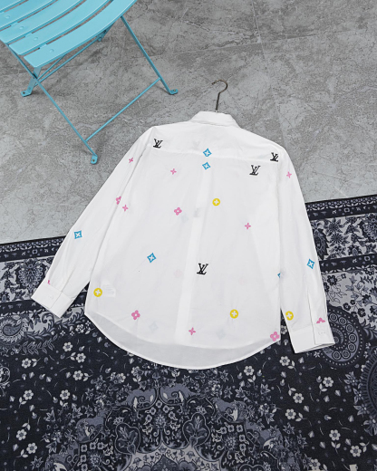 LU Pocket Patch Old Flower Embroidered Shirt Jacket