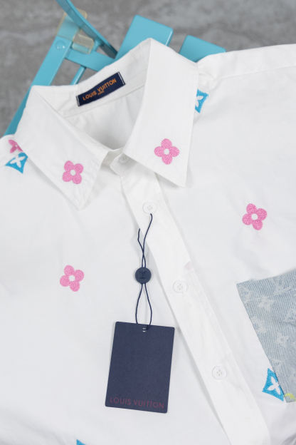 LU Pocket Patch Old Flower Embroidered Shirt Jacket