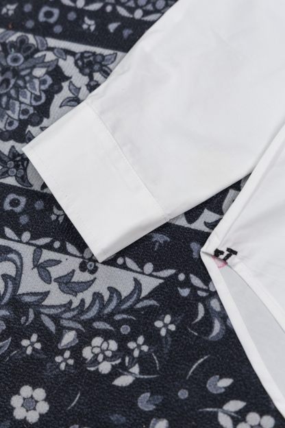 LU Pocket Patch Old Flower Embroidered Shirt Jacket