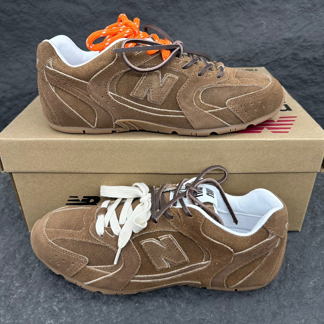 NEW BA x Miu suede sneakers