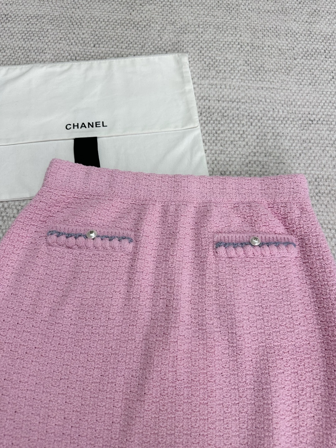 CHANE25SS Woven Trim Half Skirt
