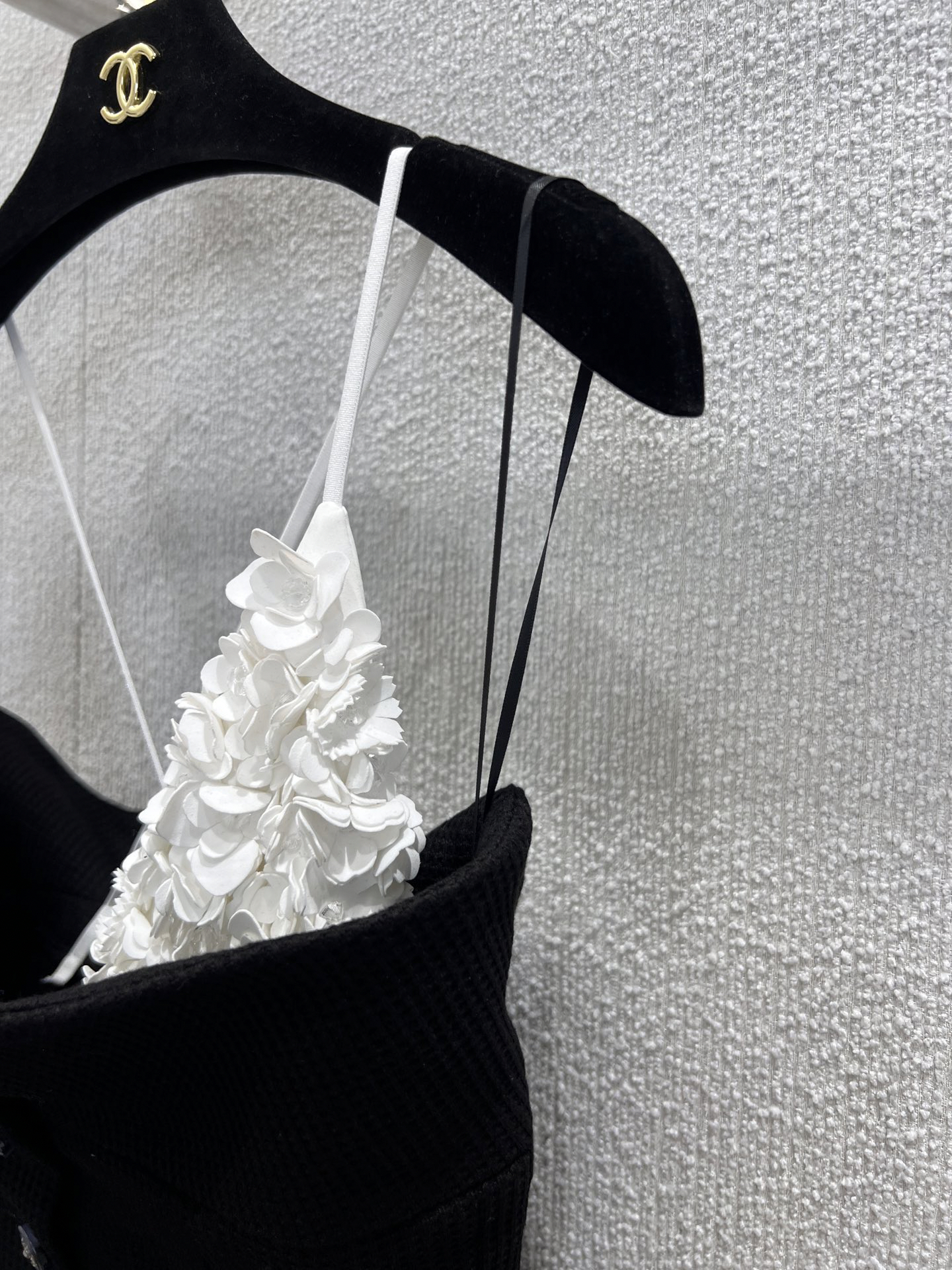 CHANE25SS French black and white patchwork bustier camisole