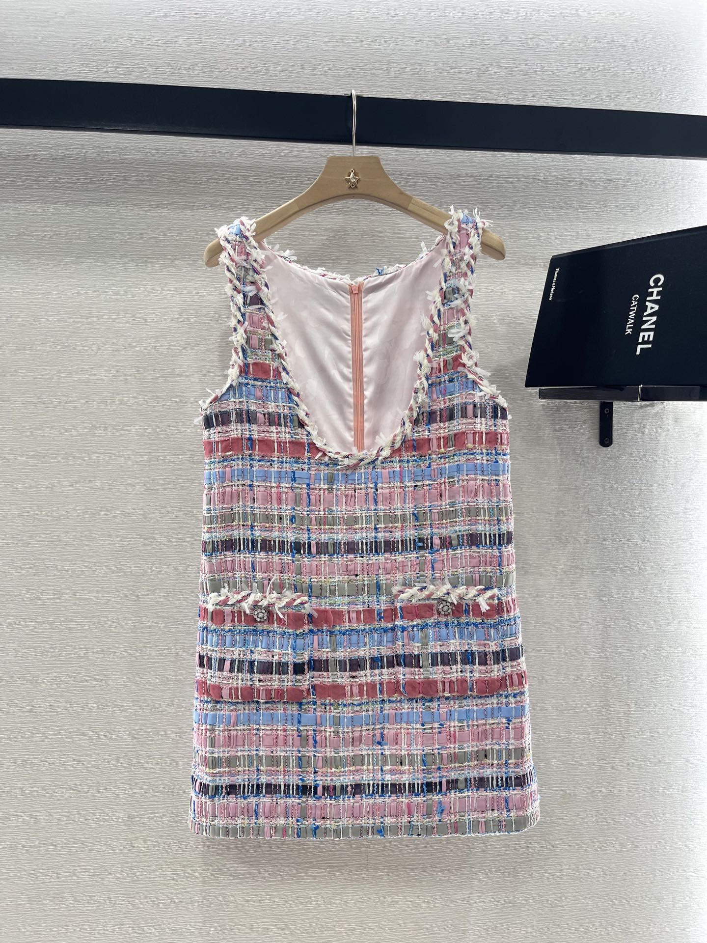 CHANE25SS Colorful Woven Vest Skirt