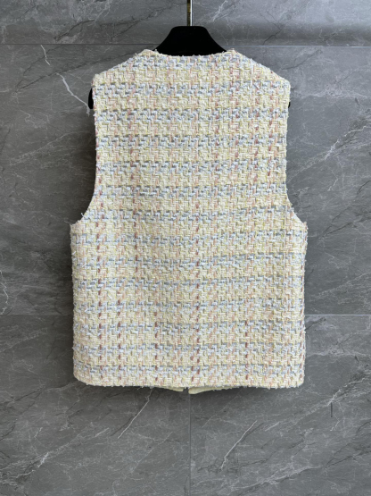 CHANE25SS yellow tweed vest