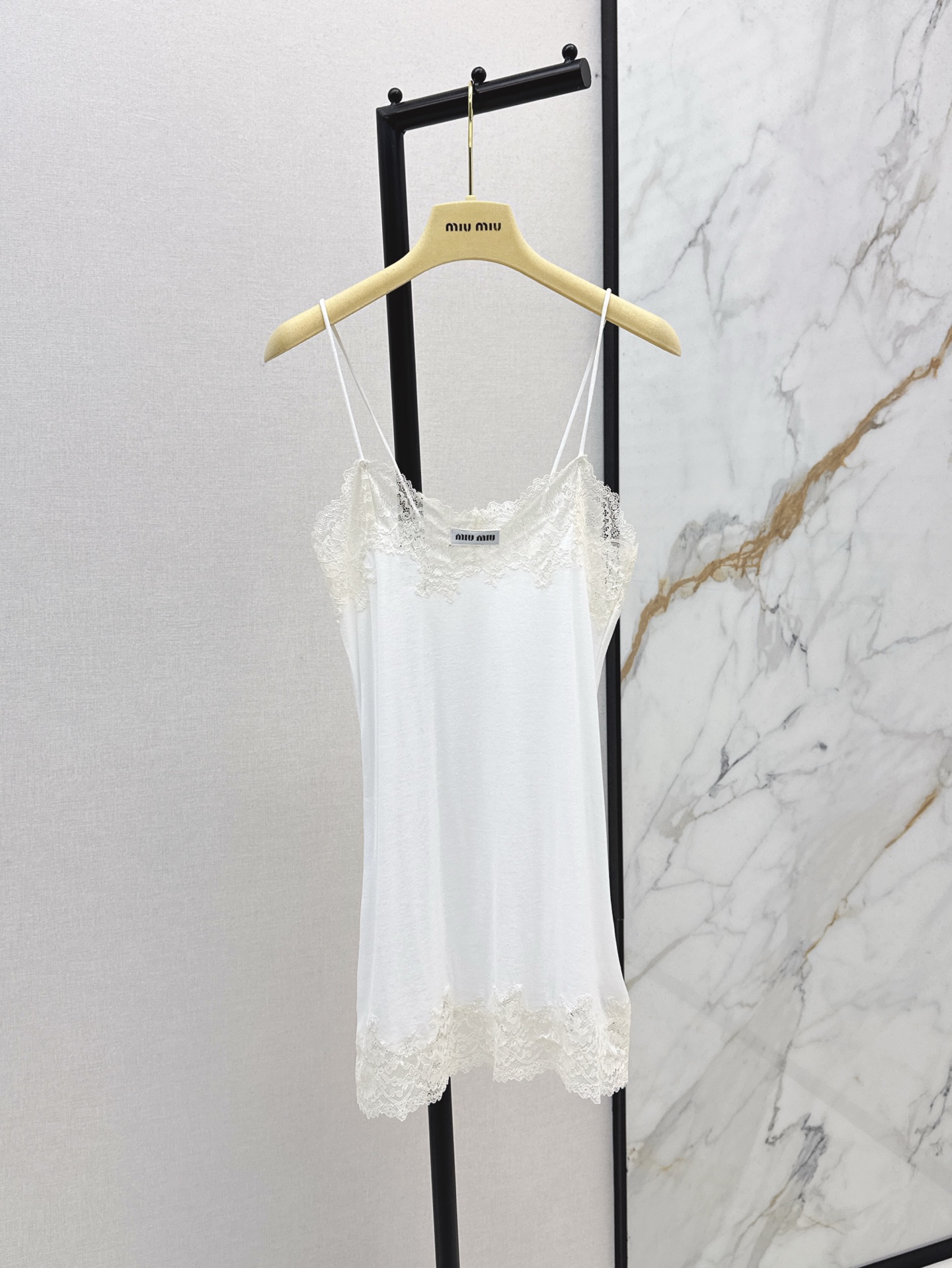 MIU25SS Lace Splicing Vest Dress