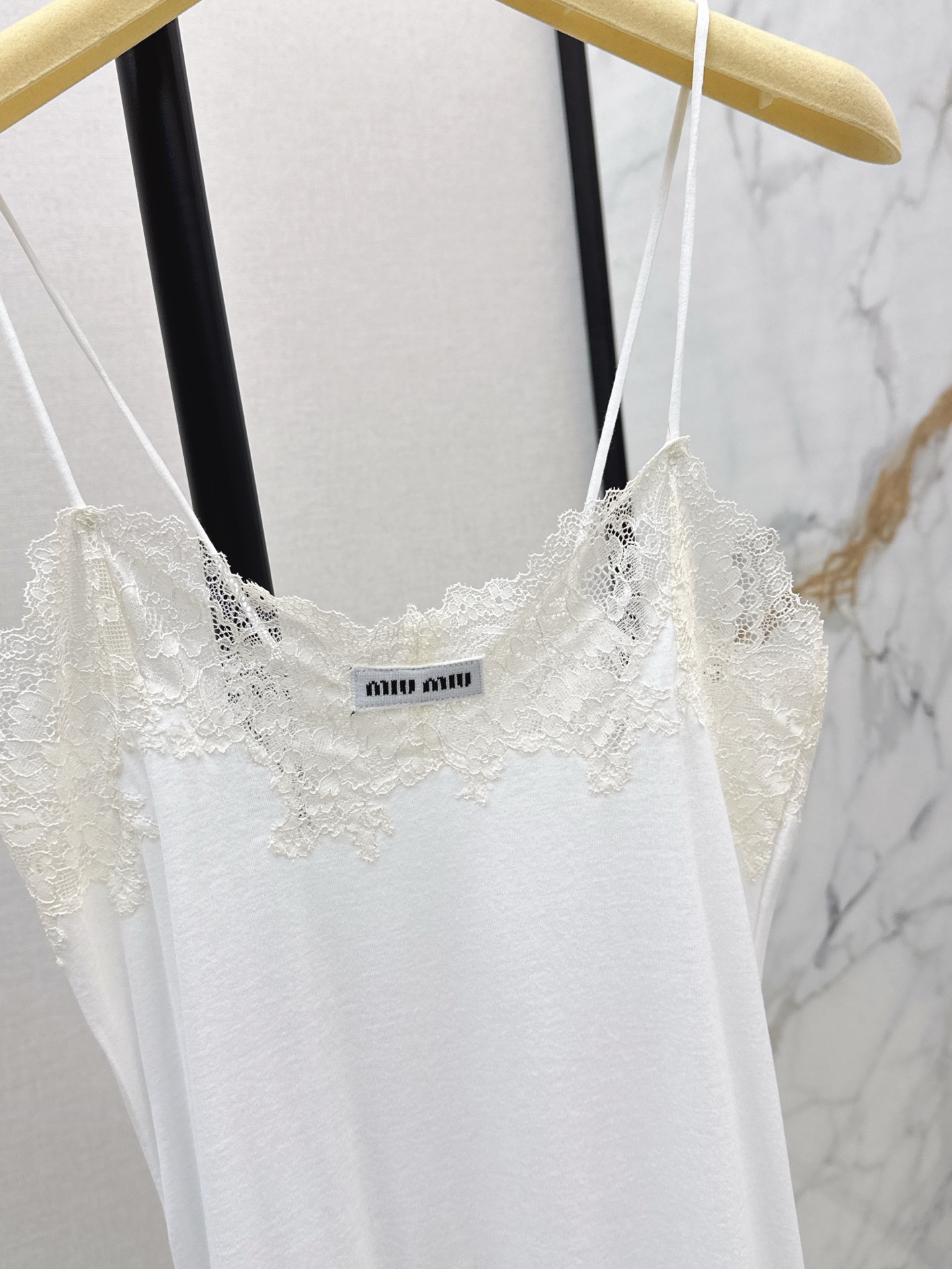 MIU25SS Lace Splicing Vest Dress