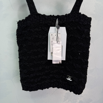 CHANE25SS three-dimensional hand-crocheted knit tank top