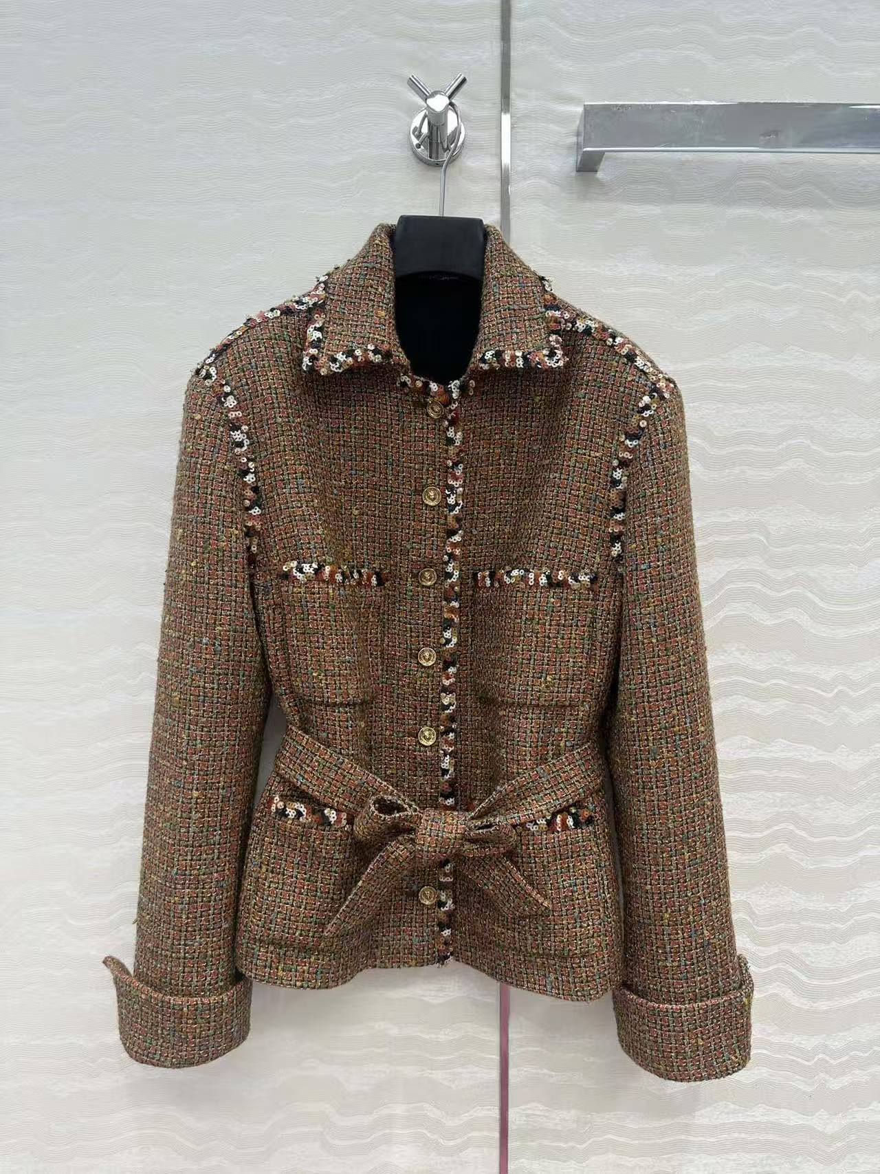 CC 25SS Vintage lace up tweed jacket
