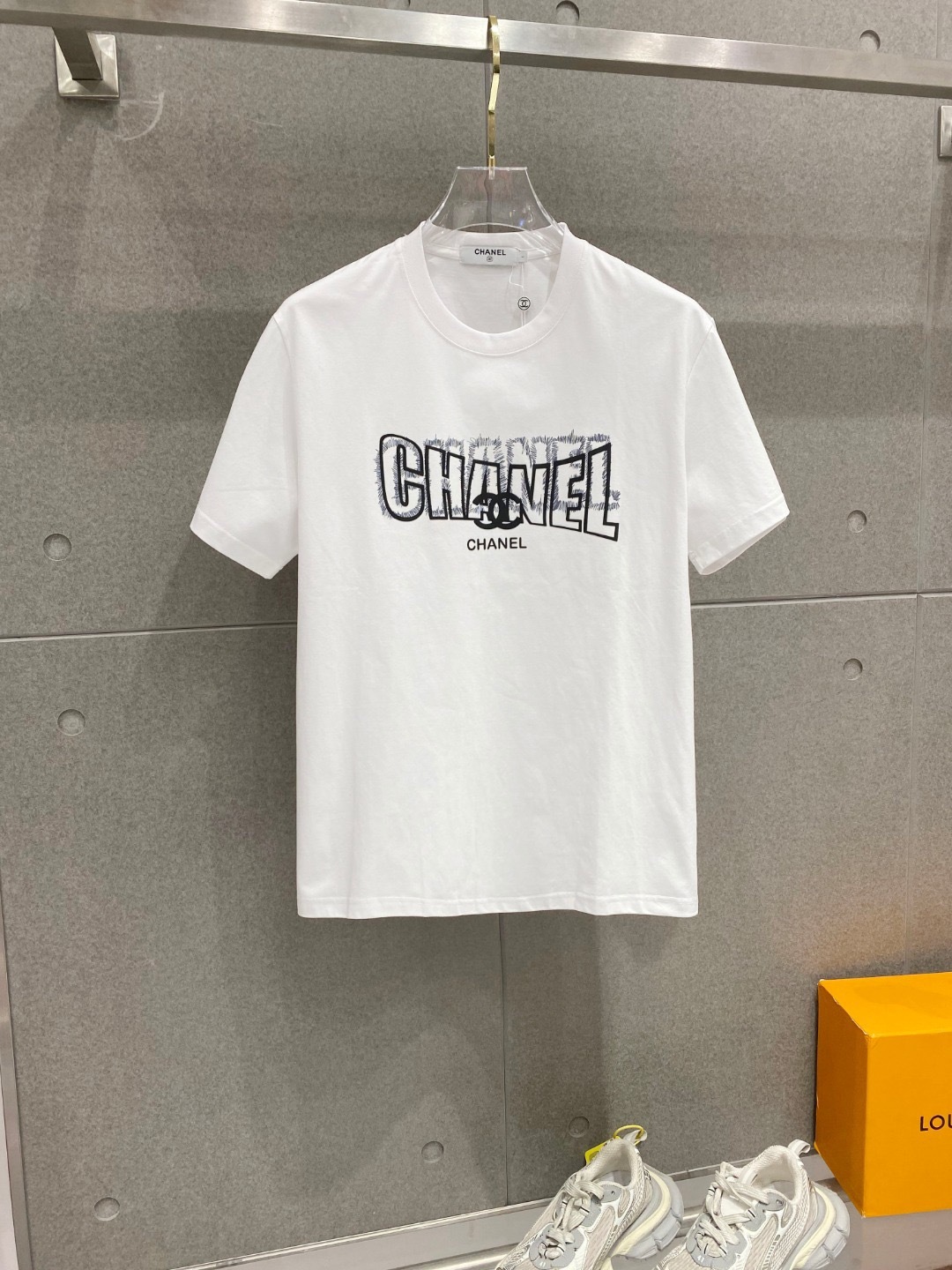 CHAN Skeleton Letter Print T Short Sleeve Shirt