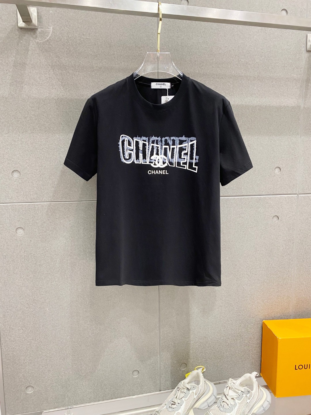 CHAN Skeleton Letter Print T Short Sleeve Shirt