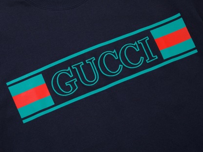 GG Color blocking printed logo short sleeved T-shirt