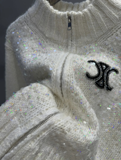 SL Sequin zipper sweater