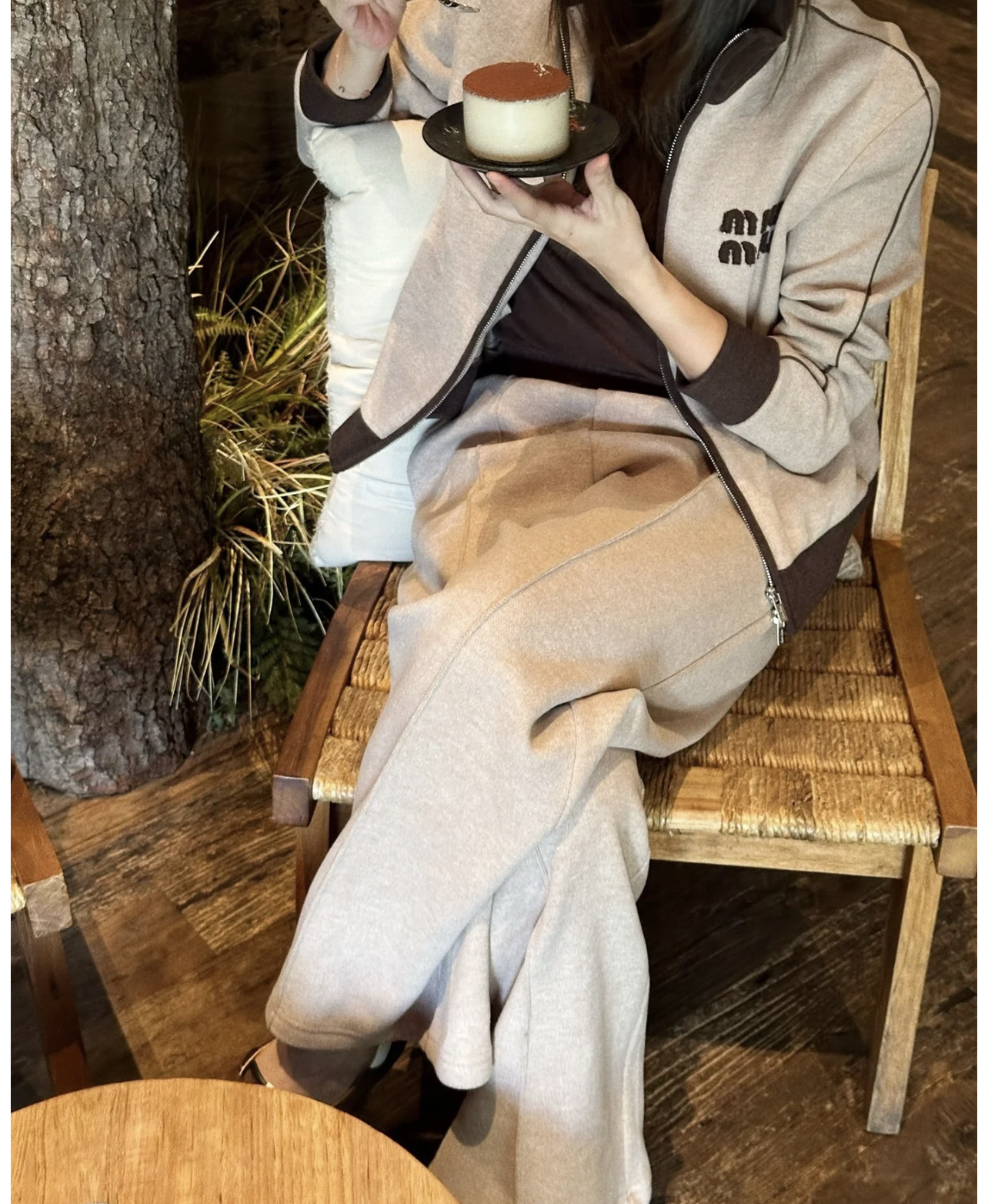 MM Khaki color blocking set